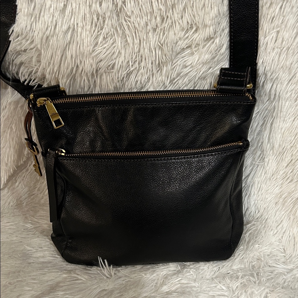 Fossil Voyager Crossbody Bag with Brass Accents